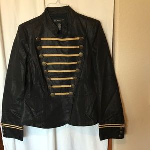 INC Black long sleeve tailored jacket with Gold design